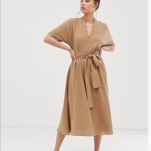 ASOS Glamorous Tall midi dress with belt tie